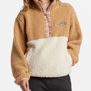 Billabong Women’s Horizon Mock Neck Colorblock Half Zip Fleece Pullover Sz M